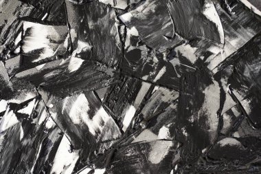Grunge black and white paint brush stroke background clipart