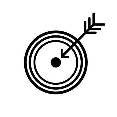 Hedef simge vektör işareti ve sembol beyaz arkaplan, hedef logo kavramı. Vektör illüstrasyonu