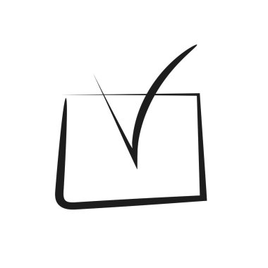 Doğrulanan olumlu oylama anlaşmasının onaylanması ya da listedeki görevlerin tamamlanması kavramındaki siyah ve beyaz vektör işaretleri ya da tik işaretleri. Vektör illüstrasyonu