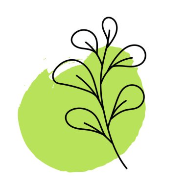 Vektör soyut botanik bileşimi. Sıvı organik şekiller, nötr renkler, yapraklar. Modern yaprak tasarımı. Dal çizimi. Vektör illüstrasyonu