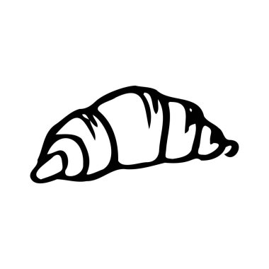 Doodle sketch croissant vector on white background. Vector illustration