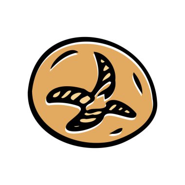 Brown bread bun vector hand drawn illustration. Other types of wheat, flour fresh bread. Vector illustration