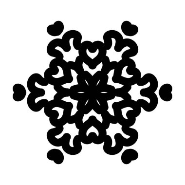 Snowflake Silhouette, vector icon, Christmas snow symbol. Vector illustration