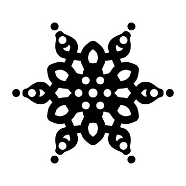 Snowflake Silhouette, vector icon, Christmas snow symbol. Vector illustration