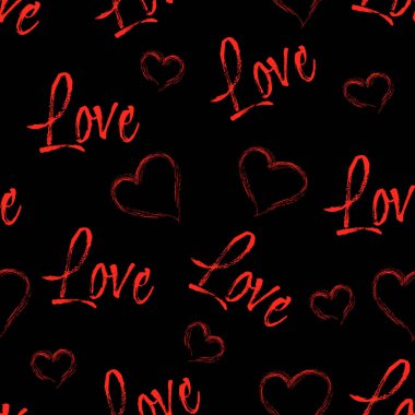 Sevgililer Günü geçmişi, kusursuz aşk mektupları. Kumaş dokusu, ambalaj kağıdı, duvar kağıdı. Vektör illüstrasyonu