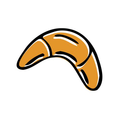 Çizgi film kahverengi ekmek ekmeği. Fırın ürünü karalama ikonu. Vektör illüstrasyonu