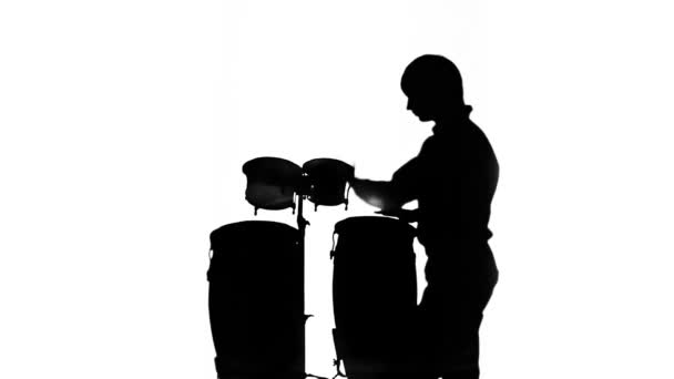 Drummer silhouette — Stock Video