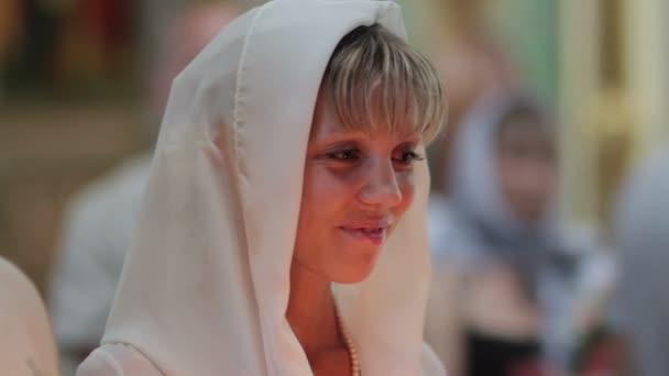 Young  Bride  in  church. — Stock Video