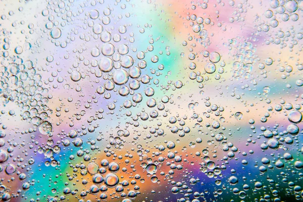 Bubbles Oil Water Rainbow Abstract Macro Background — Stock Photo, Image