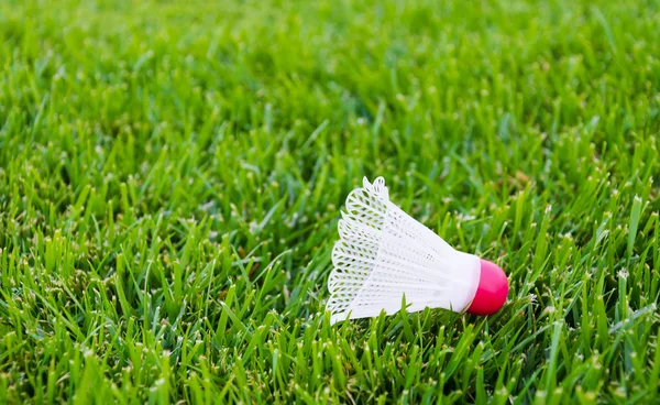 Shuttlecock on the grass — Stock Photo, Image