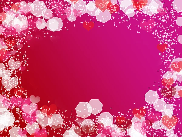 Background with frame from hearts and bokeh — Stock Photo, Image