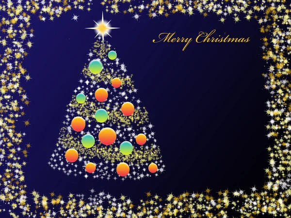 Background with Christmas tree and frame — Stock Photo, Image