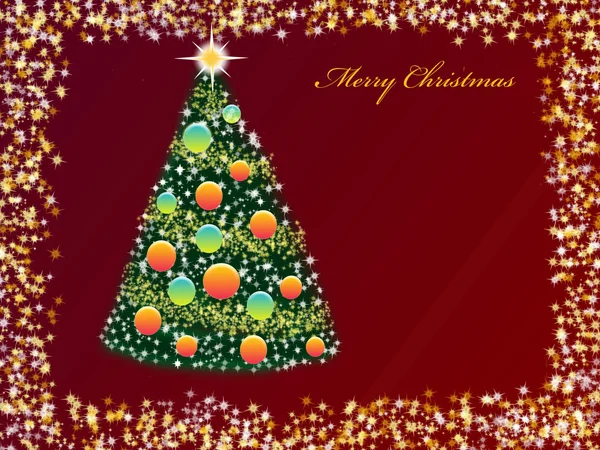 Fundo com árvore de Natal e moldura — Fotografia de Stock