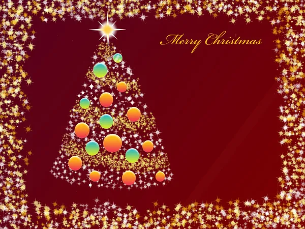 Background with Christmas tree and frame — Stock Photo, Image