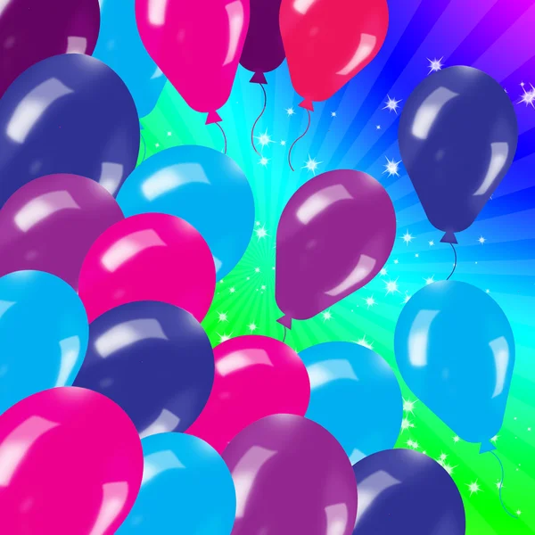 Hintergrund des Urlaubs mit Luftballons — Stockfoto