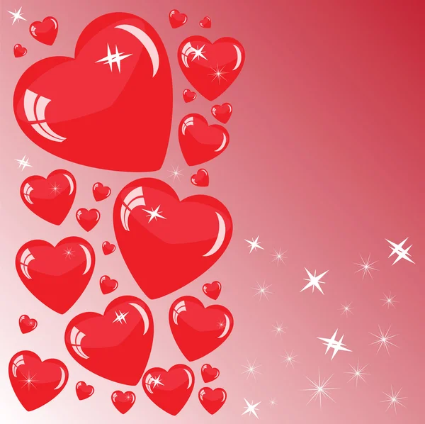 Valentine's background with red hearts — Stock Photo, Image