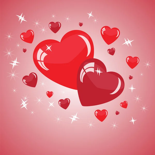 Valentine's background with red hearts — Stock Photo, Image