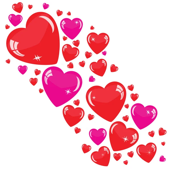 Valentine's background with red hearts — Stock Photo, Image
