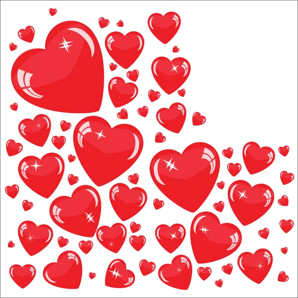 Fond de Saint-Valentin avec des cœurs rouges — Photo
