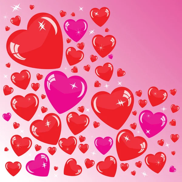 Valentine's background with red hearts — Stock Photo, Image