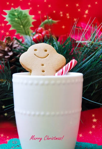 Gingerbread man in the cap — Stock Photo, Image