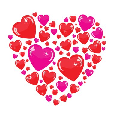 Birçok kalp Valentine's arka plan