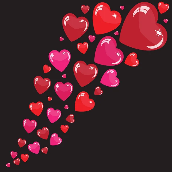 Valentine's background with red hearts — Stock Photo, Image