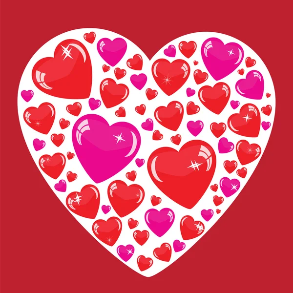 Birçok kalp Valentine's arka plan — Stok fotoğraf