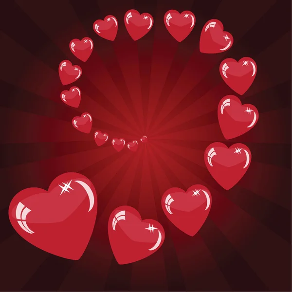 Valentine's background with red hearts — Stock Photo, Image