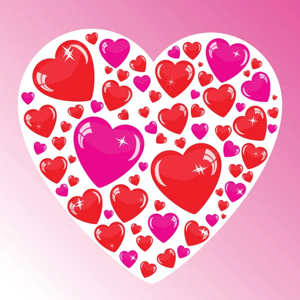 Valentine's background with many hearts — Stock Photo, Image