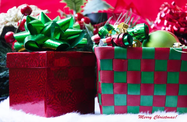 Box with christmas balls — Stock Photo, Image