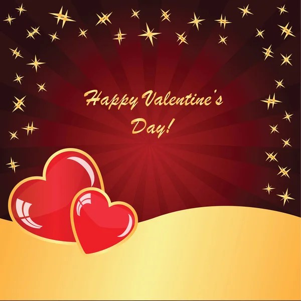 Fondo de San Valentín con dos corazones —  Fotos de Stock