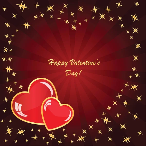 Valentine's background with two hearts — Stock Photo, Image