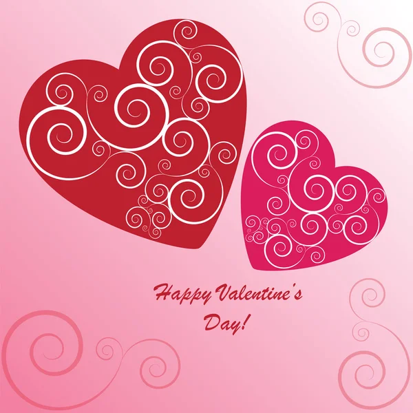 Valentine's background with two hearts — Stock Photo, Image