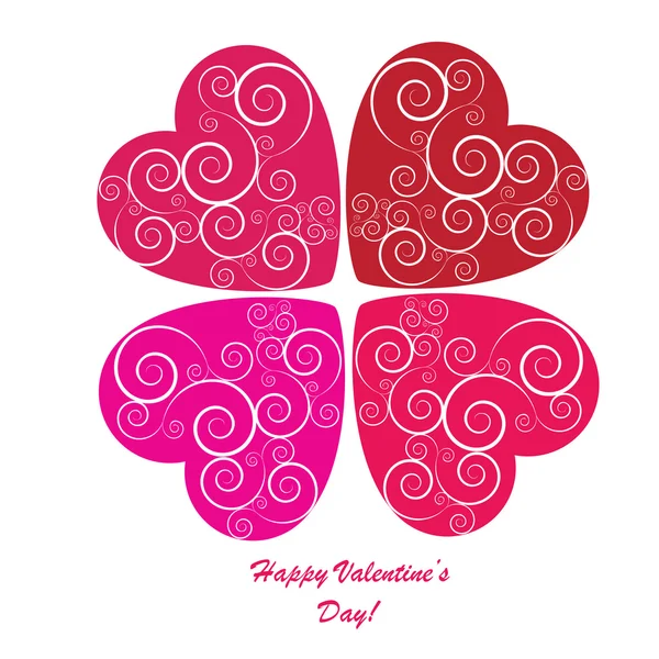 Valentine's background with four hearts — Stock Photo, Image