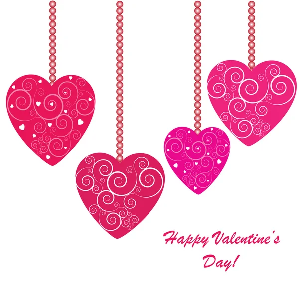 Valentine's background with four hearts — Stock Photo, Image