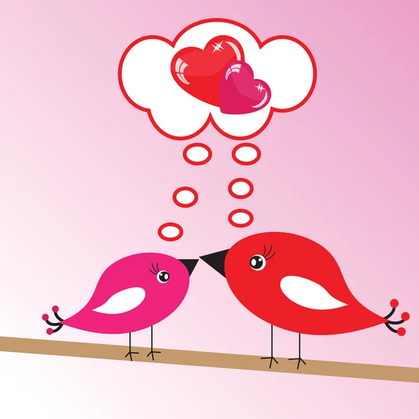 Kuşlar ve kalpleri Valentine's arka plan — Stok fotoğraf