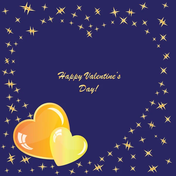 Valentine's background with hearts and stars — Stock Vector