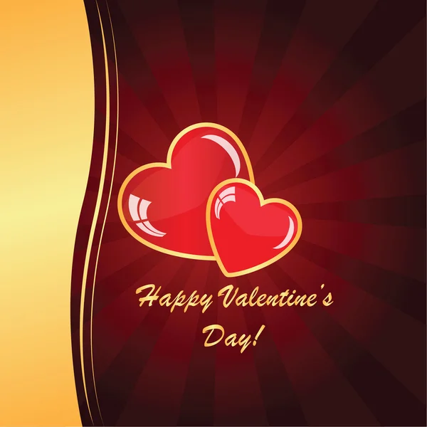 Valentine's background with two hearts — Stock Vector