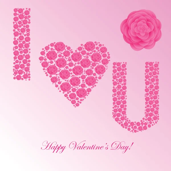 Valentine's background with floral heart — Stock Photo, Image