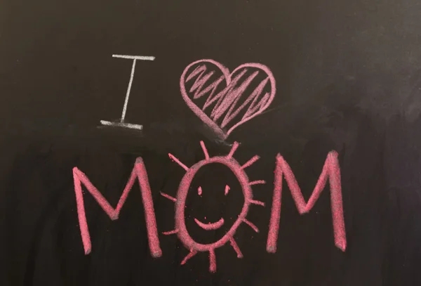 Firma "I love mom" sulla lavagna — Foto Stock