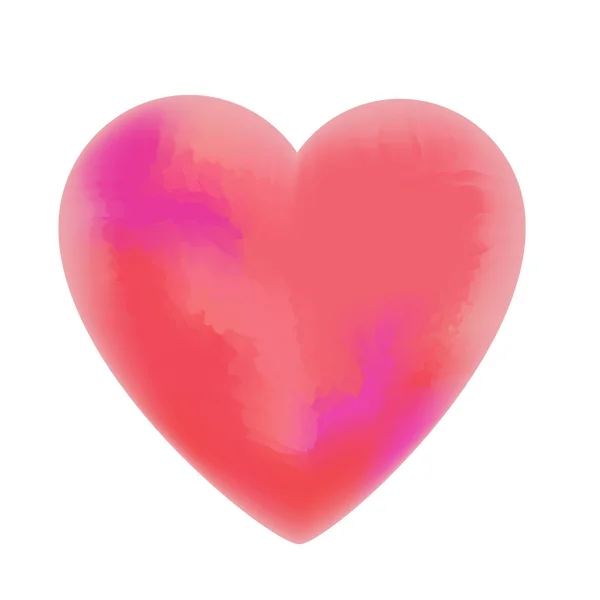 Acquerello cuore rosa — ストック写真