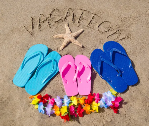 Summer background with flip flops — Stock Photo, Image