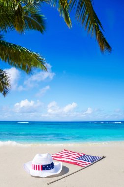 Amerikan tatil geçmiş şapka ile
