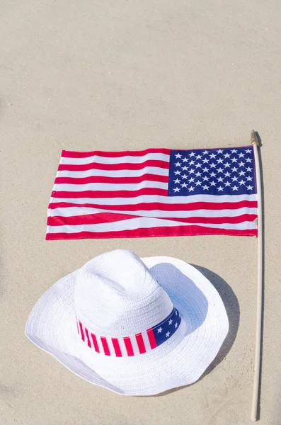 Americano vacanze sfondo con cappello — Foto Stock