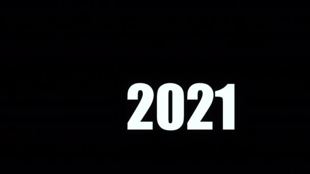 祝2022年新年快乐 在黑暗背景下 文字动画从2021年改为2022年 — 图库视频影像