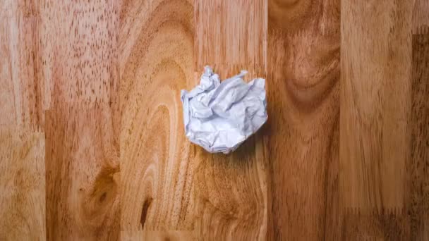 Stop Motion Animation Paper Wrinkles Making Paper Ball Spreads Making — Vídeo de Stock