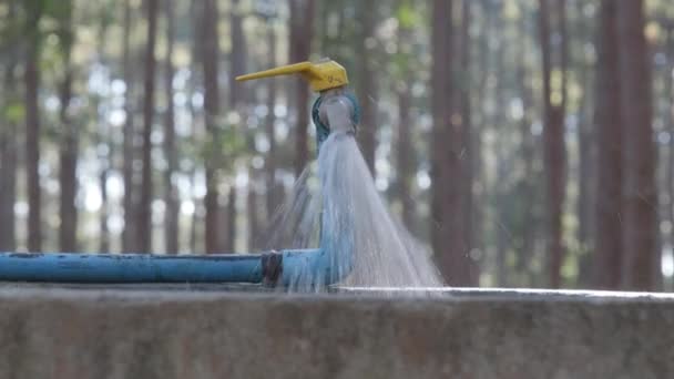 Agua Fluye Grifo Lavabo Hormigón Parque — Vídeos de Stock