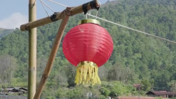 Mae Hong Son Tajlandia Grudnia 2021 Chińskie Latarnie Noworoczne Dekoracji — Wideo stockowe