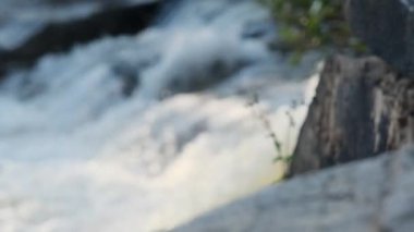 Tayland ulusal parkında şelale. Nehir, dağdaki derin ormandaki kayaların üzerinden akar..